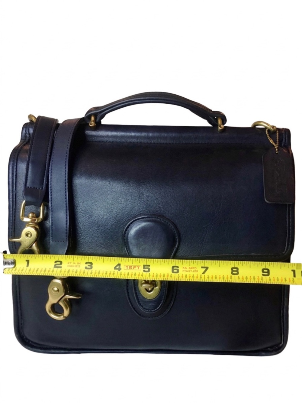 Vintage COACH WILLIS Navy Blue Glove Tanned Leather Shoulder Bag Pre-94 9927 COA - Picture 8 of 17